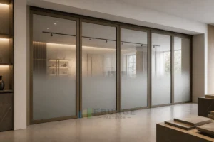 Índice de fotografías de cierre de pendientes en la instalación de muro de vidrio móvil