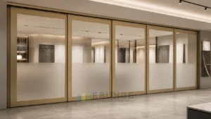 Marcos de Showroom de Diseño Champagne para Interiores con Paredes de Vidrio Móviles