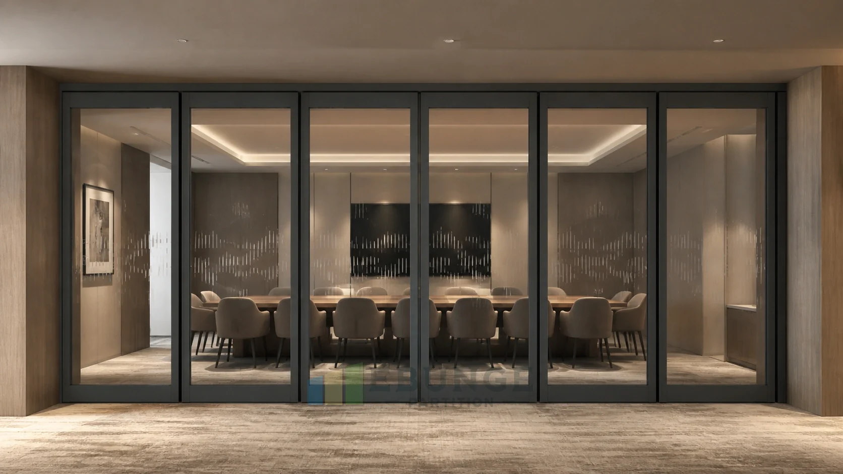 Healthcare Education Centre Operator Demonstration in Movable Glass Wall Installation — alternative interior application explanatory EBUNGE movable glass wall concept