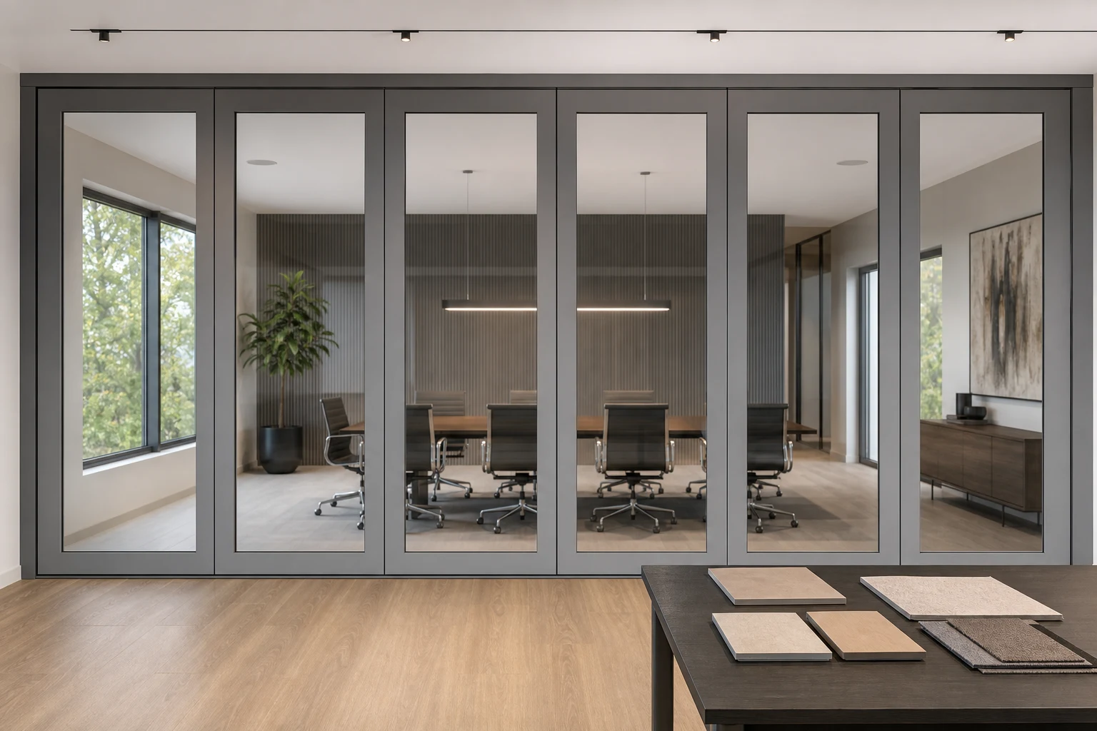 How to Coordinate Ceiling Deflection Above a Movable Glass Wall — commercial application detail explanatory EBUNGE movable glass wall concept