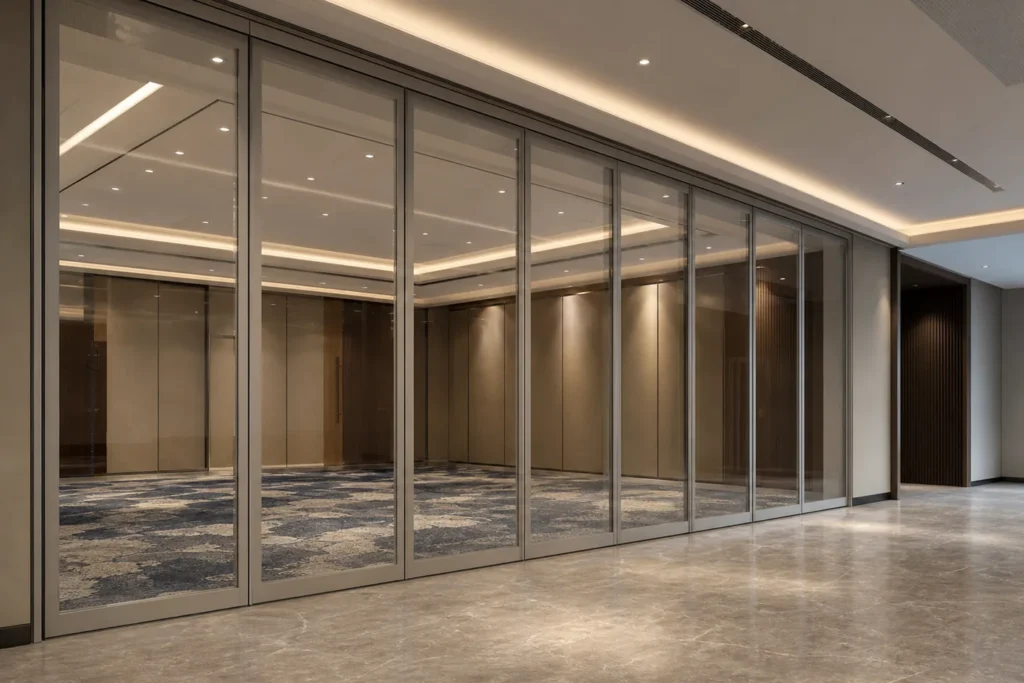 Pared operable acristalada