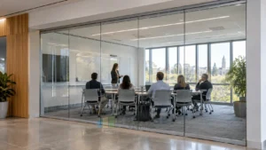 Aclaraciones de licitación que redefinen una oferta de tabique móvil de vidrio